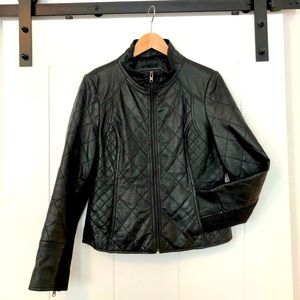 Black Rivet Genuine Leather Moto Jacket